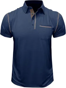 Мужская поло Casual с коротким рукавом, влагоотводящая, с карманами