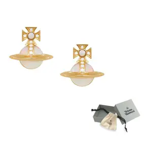 Латунные серьги женские золотые Vivienne Westwood