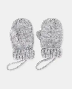 Варежки для младенца, связаны узором «рис» Baby El Corte Inglés, светло-серый