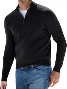Мужской свитер с воротником-стойкой и молнией
