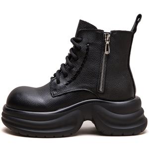 MATA Черные женские короткие ботинки Мартин высотой 6 см, цвет Black