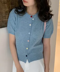 Красочный кардиган с коротким рукавом на пуговицах Aimoha - Select -, цвет Blue