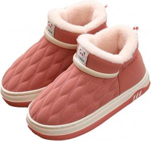 Домашние ботинки-тапочки для женщин и мужчин, зимние домашние тапочки, унисекс, теплые ботильоны с пушистой подкладкой, мягкие домашние туфли 2025 Hzxsny, A-Red