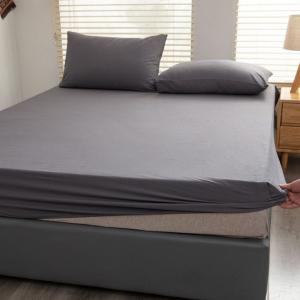 Простыня на подкладке Простыня из 100% хлопка, 200 х 220 см, с 2 наволочками, подходит для матраса до 25 см (темно-серый) CANDeal