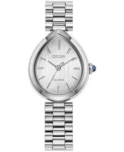 Женские часы Rainell Eco-Drive Classic с серебристым браслетом из нержавеющей стали, 26 мм Citizen, silver-tone