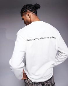 Футболка свободного кроя Good For Nothing с длинными рукавами, белая, с вышитым логотипом