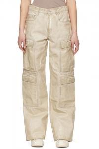 Голливудские джинсы с двойными карманами Rick Owens Drkshdw, цвет parchment