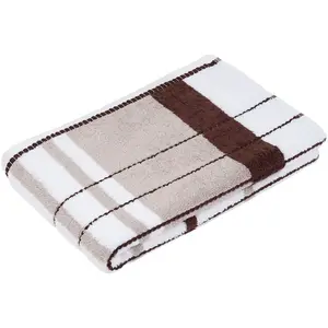 Полотенце для душа Berlin Streifen Gözze, Taupe/schokolade