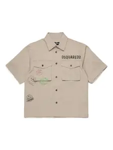 Рубашка с логотипом DSQUARED2 KIDS, коричневый