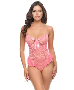 Женский прозрачный боди Aubrielle Oh La La Cheri, Pink lemonade