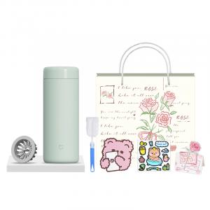 Термостакан Xiaomi, зеленый-romantic розовый set (with stickers)