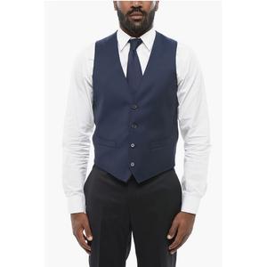 CC COLLECTION 4 пуговицы RESET Шерстяной жилет Corneliani, Blue