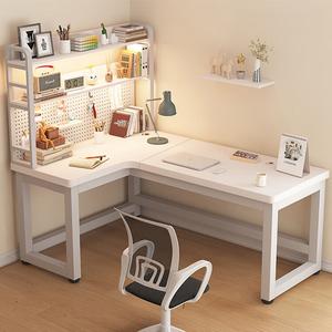 Угловой компьютерный стол Chuxuezhe L-образный игровой стол 120x80 см, кремово-белый, левосторонний, без стойки