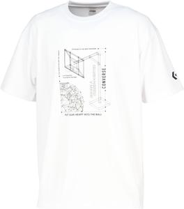 Баскетбольная футболка Converse CB252361 с коротким рукавом и принтом, влагоотводящая, быстросохнущая, унисекс, белый