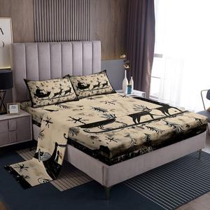 Erosebridal Комплект постельного белья с новогодним принтом оленей и северных оленей для детей, Mouse Grey