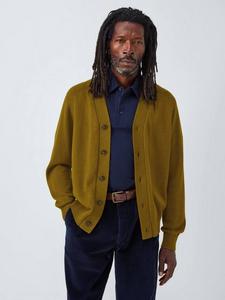 Кардиган с V-образным вырезом из хлопка с кашемиром John Lewis, Musk