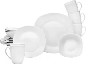 Набор столовых приборов из 16 предметов - на 4 персоны - белый - фарфор Van Well