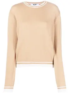 Джемпер с вышитым логотипом MSGM, коричневый