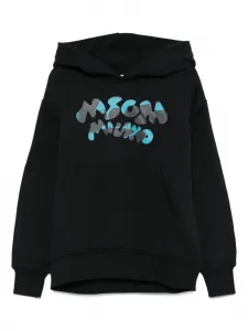 Худи с логотипом Msgm Kids, черный