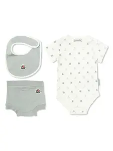 Комплект из топа и шортов Moncler Enfant, белый