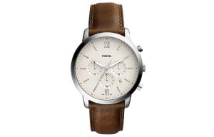 FOSSIL Часы Wrist Watch Quartz Movement Leather Strap White Dial Men's Watch, White Dial