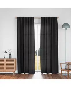 Шторы из хлопковой смеси, светофильтрующие (2 панели), 52 x 108 дюймов Awesome Home, black