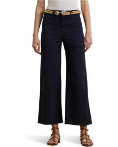 Брюки Lauren Ralph Lauren Petite Stretch Chino Wide-Leg Cropped Pants, цвет Lauren Navy
