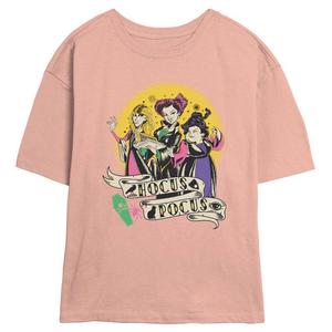 Футболка Disney's Hocus Pocus Sanderson Sisters Moonlight Retro с рисунком скиммера для детей, цвет Peach