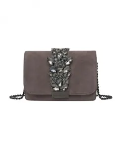 Клатч со стразами Alma En Pena, серый