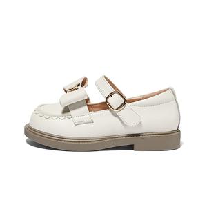 Детские кожаные туфли с противоскользящей подошвой, устойчивые к износу Snoffy, кремовый/белый