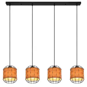 Подвесной светильник ELMAR E27 1 шт. Подвесная лампа/люстра/столовая/гостиная/стол для обеда Globo Lighting, черный