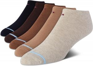 Мужские носки Tommy Hilfiger до щиколотки - 5/6 пар в упаковке из хлопковой смеси, влагоотводящие, низкие, с поддержкой свода стопы, Khaki/Navy (5Pk)