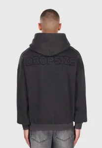 Худи с необработанным рисунком Dropsize, Acid Black Washed