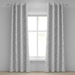 Серо-белая штора на люверсах ABAKUHAUS с треугольным мозаичным геометрическим узором в стиле хиппи из полиэстера, декоративная двухпанельная штора, 280 см x 245 см, бледно-серый с белым Abakuhaus