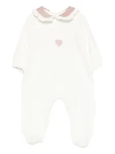 Комбинезон с оборчатым воротником La Stupenderia, белый