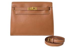 Женская кожаная сумка через плечо Kelly Danse Swift, размер 37, золотистый Hermes, b stamp