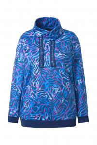 Ulla Popken Толстовка в синем, лазурном, голубом, темно-синем