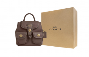 COACH Рюкзак Hadley Smooth Leather Backpack Medium женский цвет Dark Stone