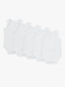 Детские боди без рукавов John Lewis из органического хлопка, 5 шт., белые