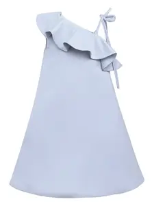 Платье на одно плечо с оборками Tulleen, синий