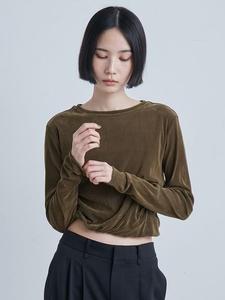 Футболка из бархатистого тюля с витыми краями Miesrohe, цвет Kki[026]