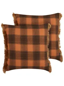 Декоративная подушка Beliani 2er Set Deko BARJA, цвет orange/schwarz