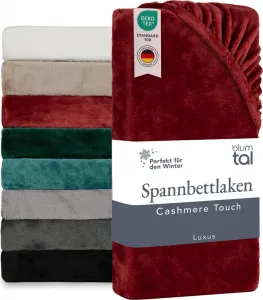 Простыня на резинке Cashmere Touch 200x200 см Plush - Мягкая простыня на резинке 200x200 см Зимняя из микрофибры - Простыня - Пододеяльник 200 x 200 см Красный Blumtal