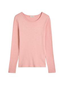 Marc O'Polo Футболка с длинным рукавом и логотипом, стандартный размер, цвет «Натуральная роза»