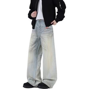 WARRIOR Джинсы Unisex Blue DIY Badge Moderate Straight Fit