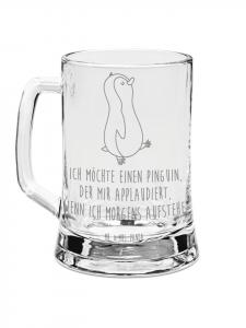 Пивная кружка с пингвином, украшенная сердцем и надписью на прозрачном фоне Mr. & Mrs. Panda
