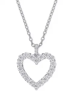 Ожерелье с подвеской в форме сердца из выращенного в лаборатории муассанита 18 дюймов (5/8 карата) из стерлингового серебра Macy'S, moissanite