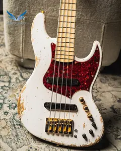 Xotic XJ-1T 5-струнная тяжелая модель, выбеленный белый блонд (индивидуальный цвет / корпус из ясеня) с накладкой из клена и золотой фурнитурой