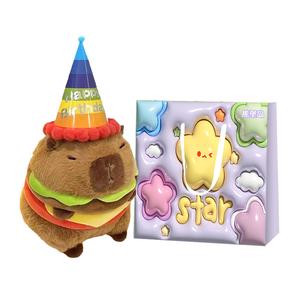 Романтическая Love Confession Limited Hamburger Capybara плюшевая кукла высотой 25 см BEAR FORT, Hamburger Capybara+фиолетовый Dreamy Shopping Bag