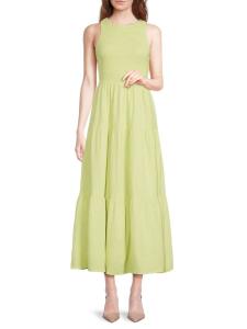 Платье макси с присборенным ярусом DKNY, цвет Tea Green